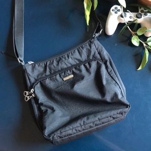 Black weatherproof crossbody bag